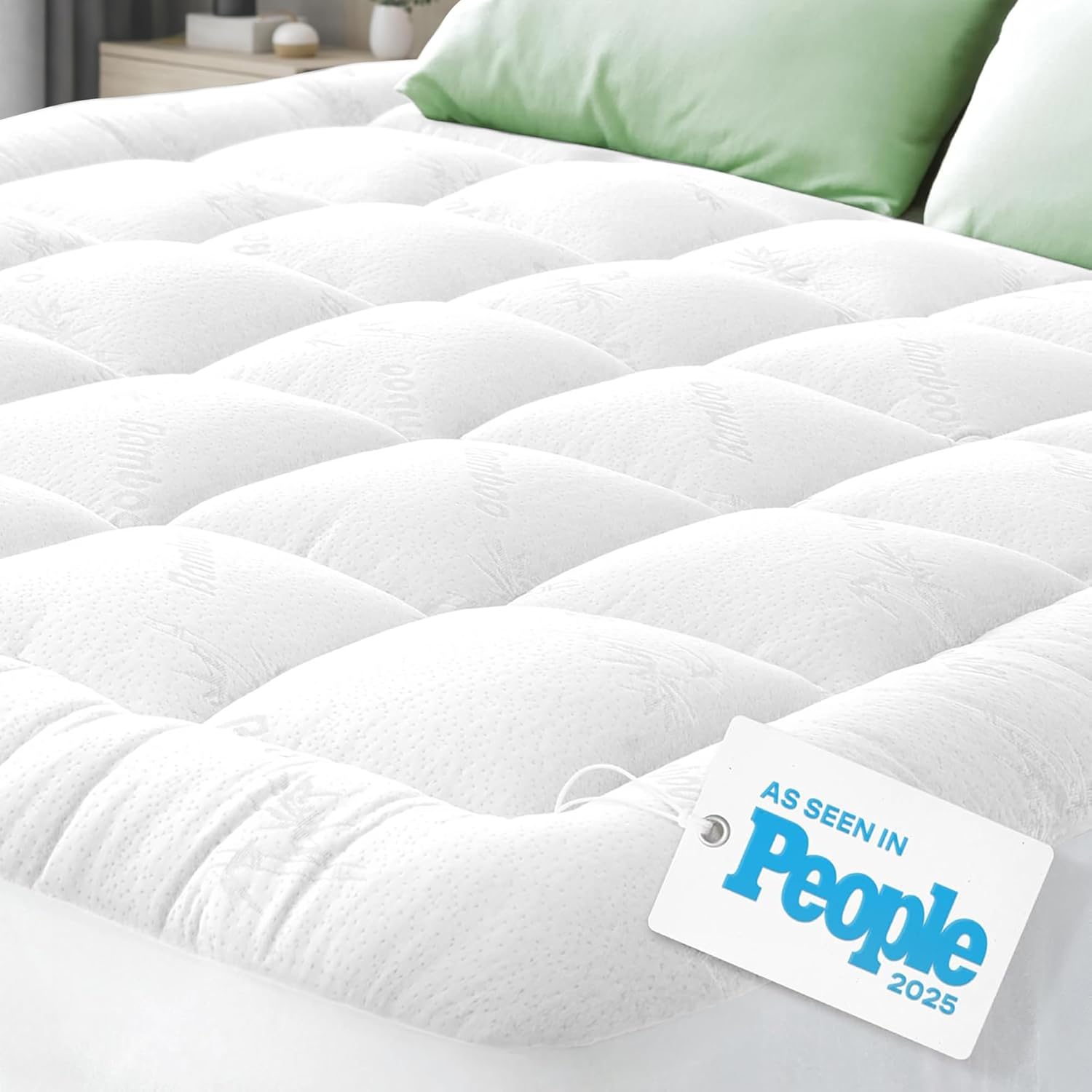 Niagara Ultra Soft Twin XL Mattress Topper - Bamboo Viscose Pillow Top for Back Pain Relief | Naturally Cooling, White