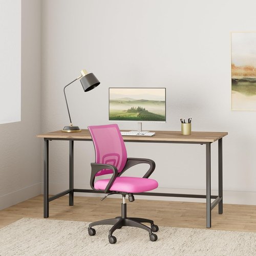 BestOffice Ergonomic Office Chair - Mid-Back Swivel Desk Chair with Lumbar Support & Breathable Backrest - Adjustable Height - Pink - Pack of 2