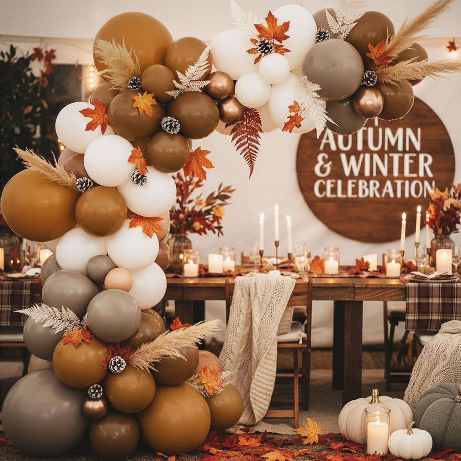 RUBFAC Brown Balloons - 129-Piece Latex Garland Kit | Boho Neutral Coffee Tan for Safari Baby Showers & Birthday Parties