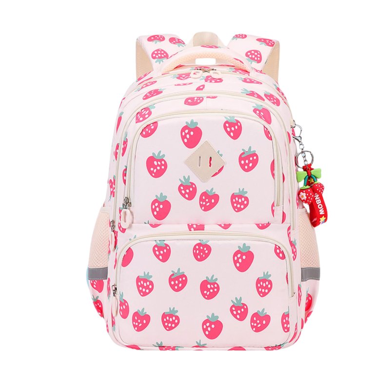Youngsing Girls backpack,Backpack for Girls,Lightweight Strawberry Print Kids Backpack Elementary Middle School Bag