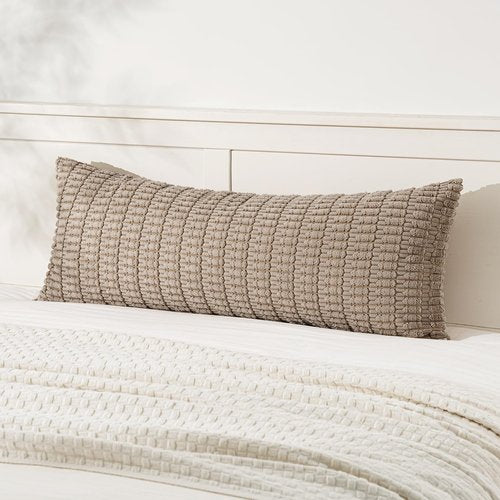 MIULEE Light Brown Long Body Lumbar Pillow Cover - Soft 14x36 Inch Boho Decor for Couch & Sofa