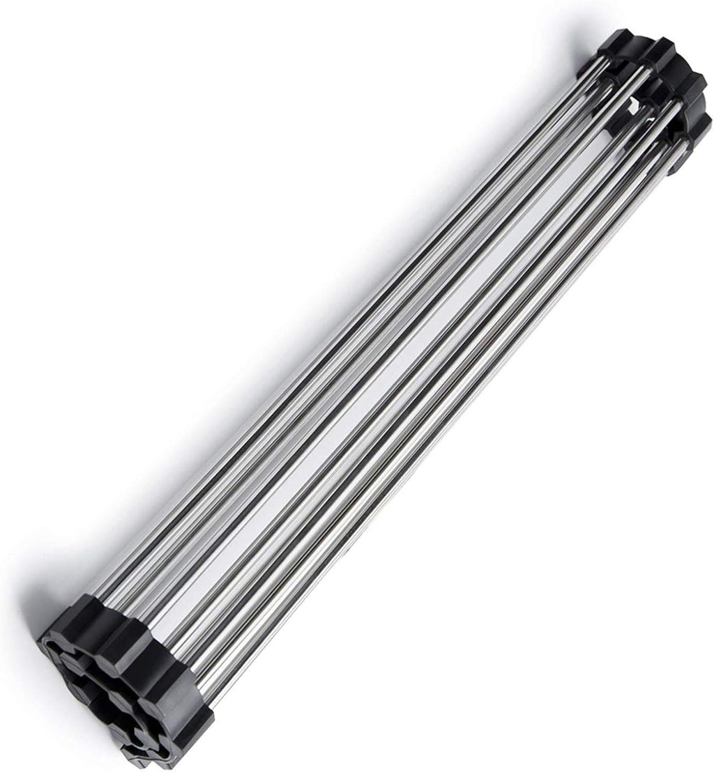 Skiennix Over The Sink Dish Drying Rack - 304 Stainless Steel, Foldable & Rollable, 17.7" x 16" - Black