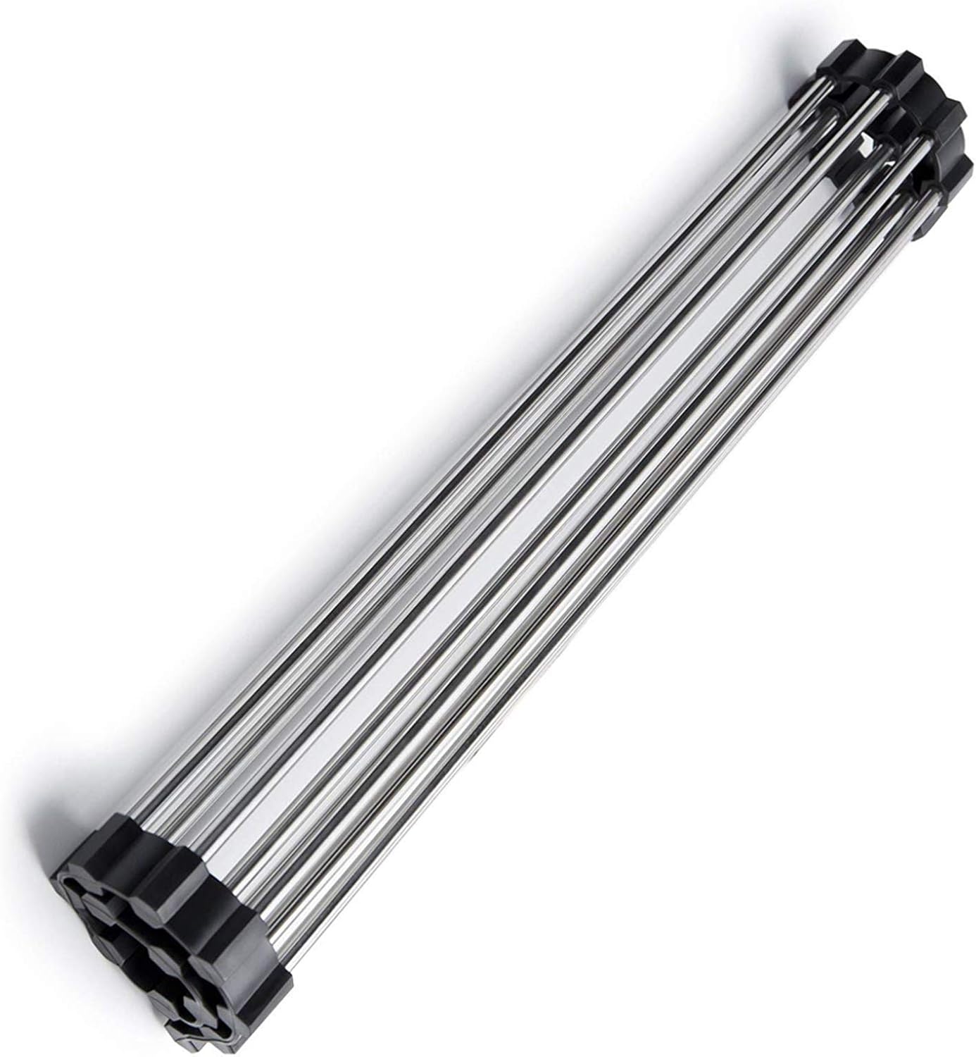 Skiennix Over The Sink Dish Drying Rack - 304 Stainless Steel, Foldable & Rollable, 17.7" x 16" - Black