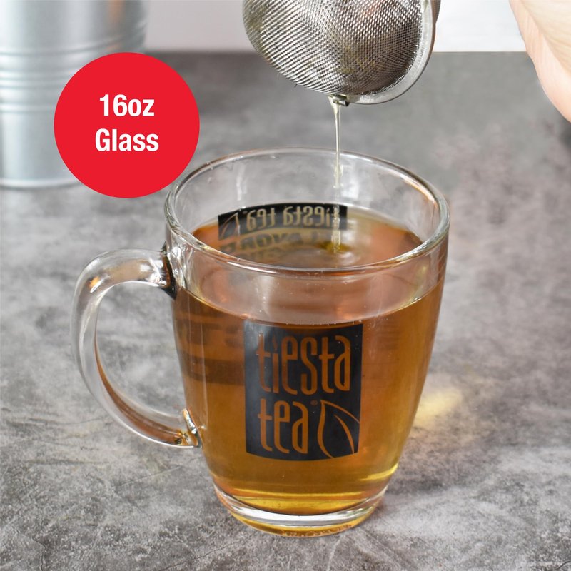 Tiesta Tea 12.5 Oz Clear Glass Mug with Handle, Microwave & Dishwasher Safe, Ideal for Hot & Iced Beverages, Compatible with Loose Leaf Tea Infusers, Steepers, & Balls, Single Cup Glass Mug