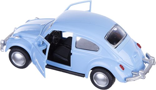 Berry President Classic Beetle Bug Diecast Metal Pull Back Car Model Toy - Vintage 1/32 Scale (Sky Blue)