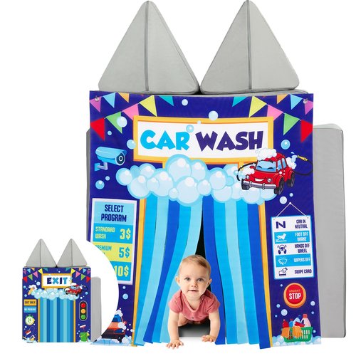 2pcs Play Panel for Kids Play Couch Children’s Foam Sofa Couch Panel for Toddler Modular Portable Sofa Playroom Furniture Accessories Home Game Gifts (Car Wash Store, Play Couch not Included)