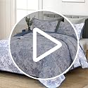 Sage Green Botanical Quilt Set - Queen 3-Piece Reversible Floral Coverlet