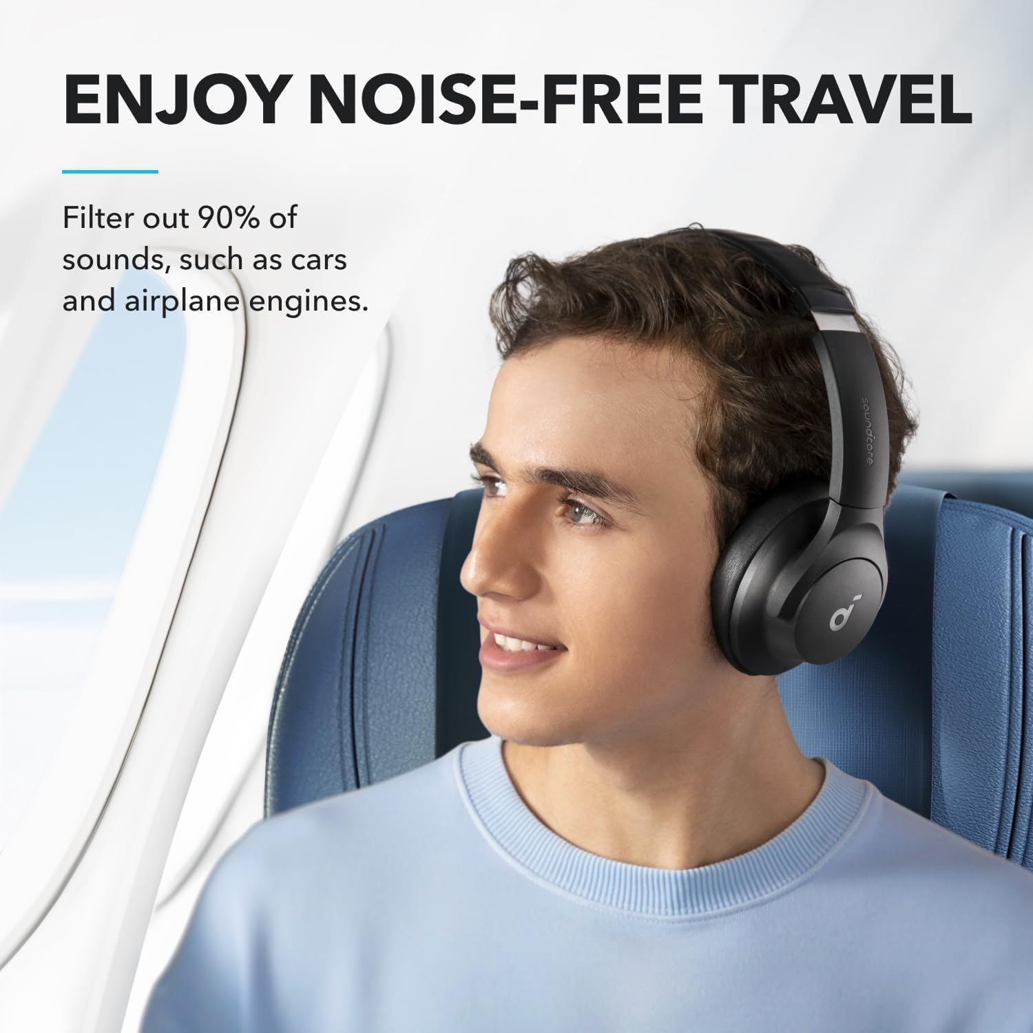 Soundcore by Anker Q20i Wireless Over-Ear Headphones - Hybrid Active Noise Cancelling, 40H Playtime, Hi-Res Audio, Big Bass | Black