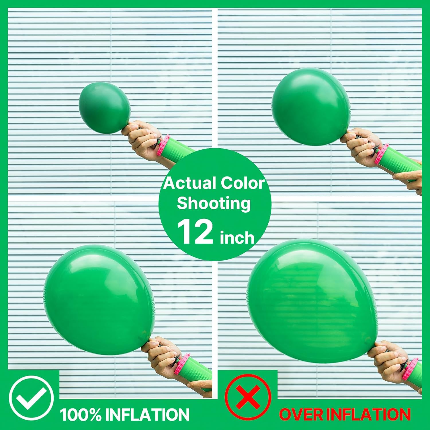 PartyWoo Green Balloons - 100pcs 5-Inch Latex Helium Balloons for Birthday & Baby Shower Decor