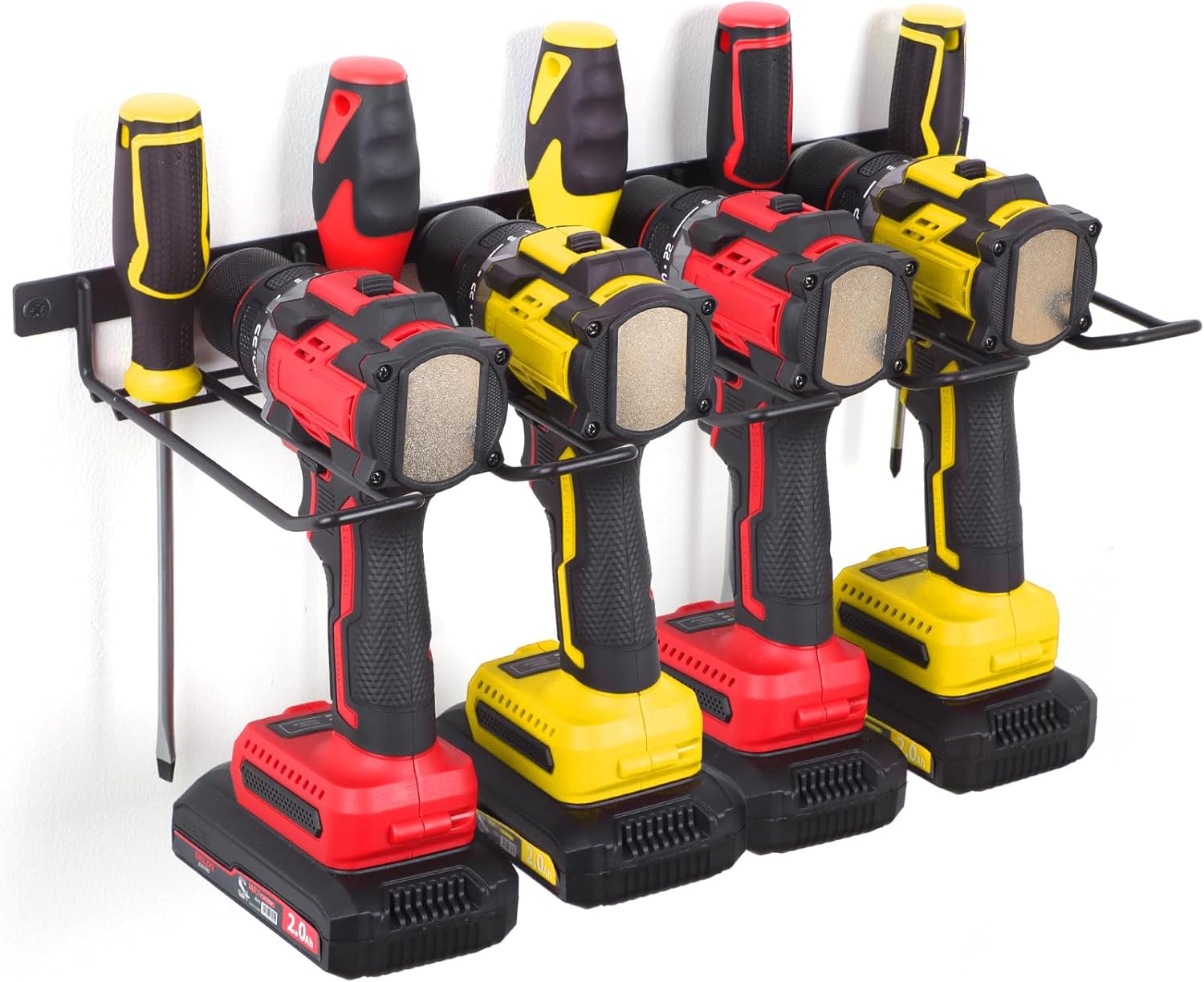 Reliahom Power Tool Organizer - Heavy Duty Cordless Drill Holder Wall Mount for Garage | Quick Installation