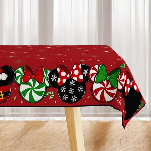 Christmas Tablecloth Rectangle Mouse Table Cover New Year Winter Xmas Table Decor Waterproof Christmas Decorations for Home Party
