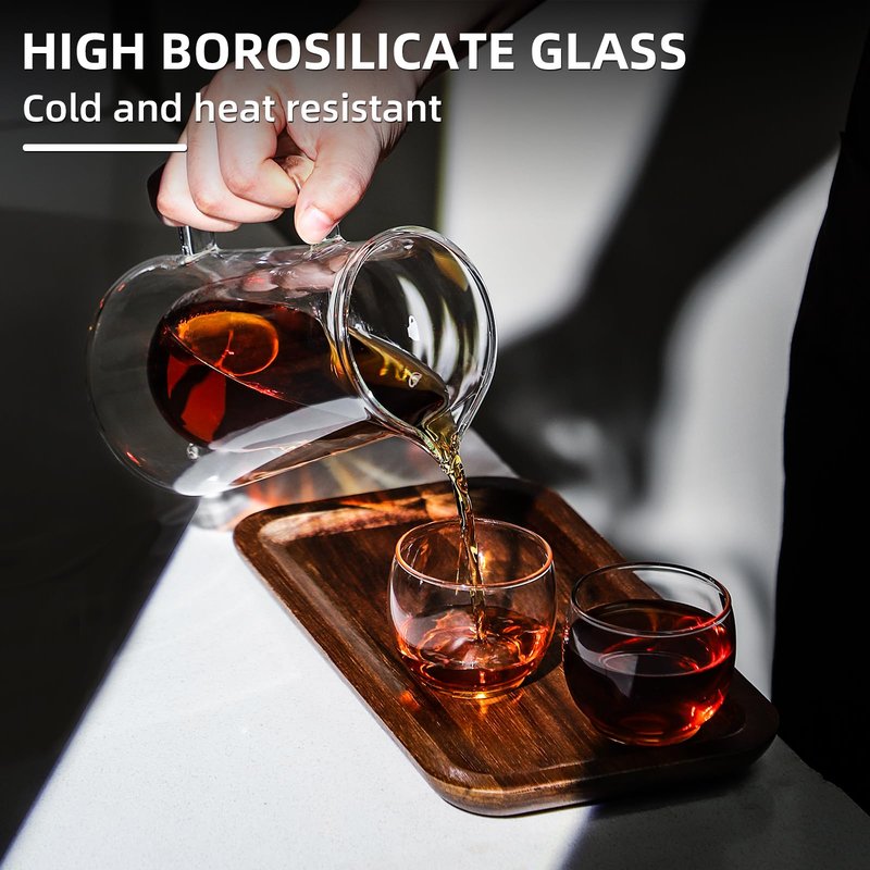 Double Wall Glass Coffee Carafe - 400ML/14oz Small Coffee Decanter Coffee Server for Pour Over, Coffee Pot, Borosilicate Glass For Coffee, Tea, Whiskey, Cocktails & All Beverages