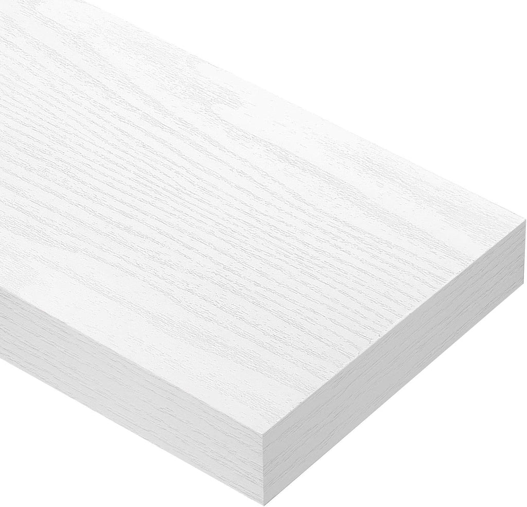 QEEIG Floating Shelves - Stylish Wall Storage for Bathroom, Bedroom & Kitchen | Set of 4, 16 Inch, White