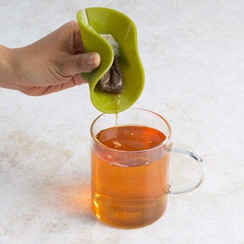 Primula Buddy Silicone Tea Bag Holder, Easy to Use and Mess-Free, Dishwasher Safe, 4.25-Inch, Green