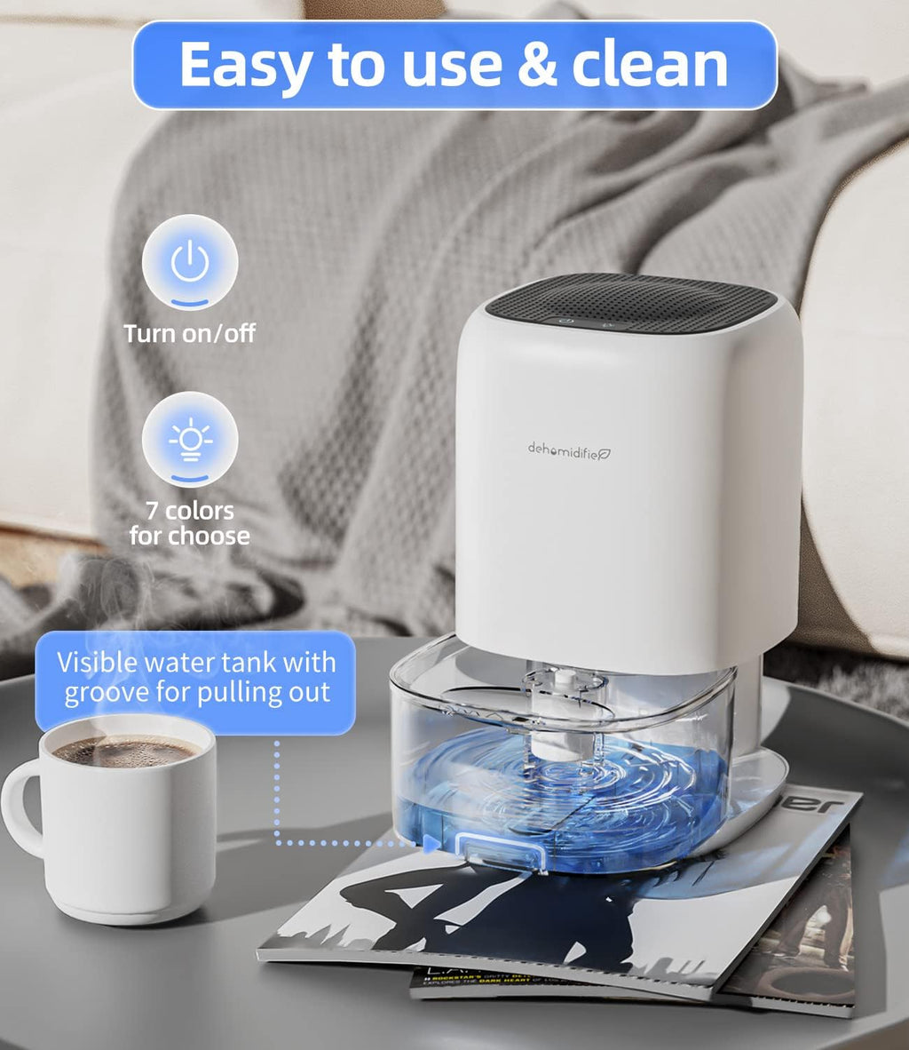 Skiennix Dehumidifier - Quiet 35 OZ Compact Unit with Auto Shut Off | Ideal for Bedrooms, Bathrooms, RVs, and Closets