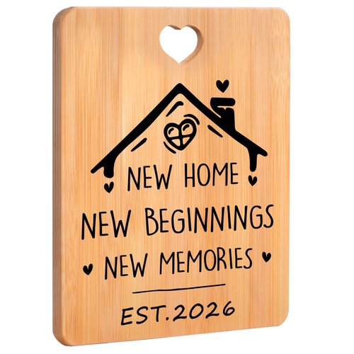New Home Gifts - Engraved Bamboo Cutting Board, House Warming Gifts New Home 2026, New Home Gifts for Couple, Family, Friends, Ideal Kitchen Gifts, Gifts for New Home