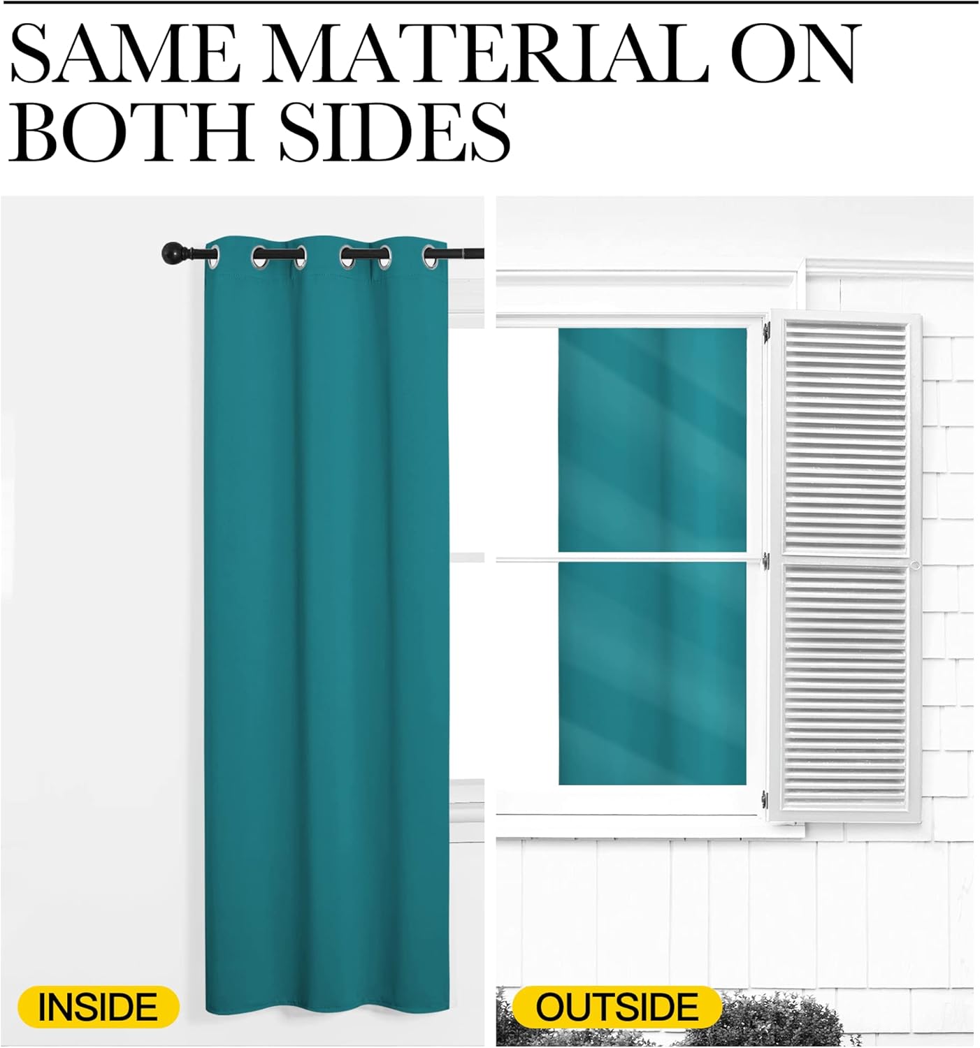 NICETOWN Blackout Curtains - Thermal Insulated Room Darkening Panels for Elegant Bedrooms | Peacock Teal, 45" Length, 2 Pieces