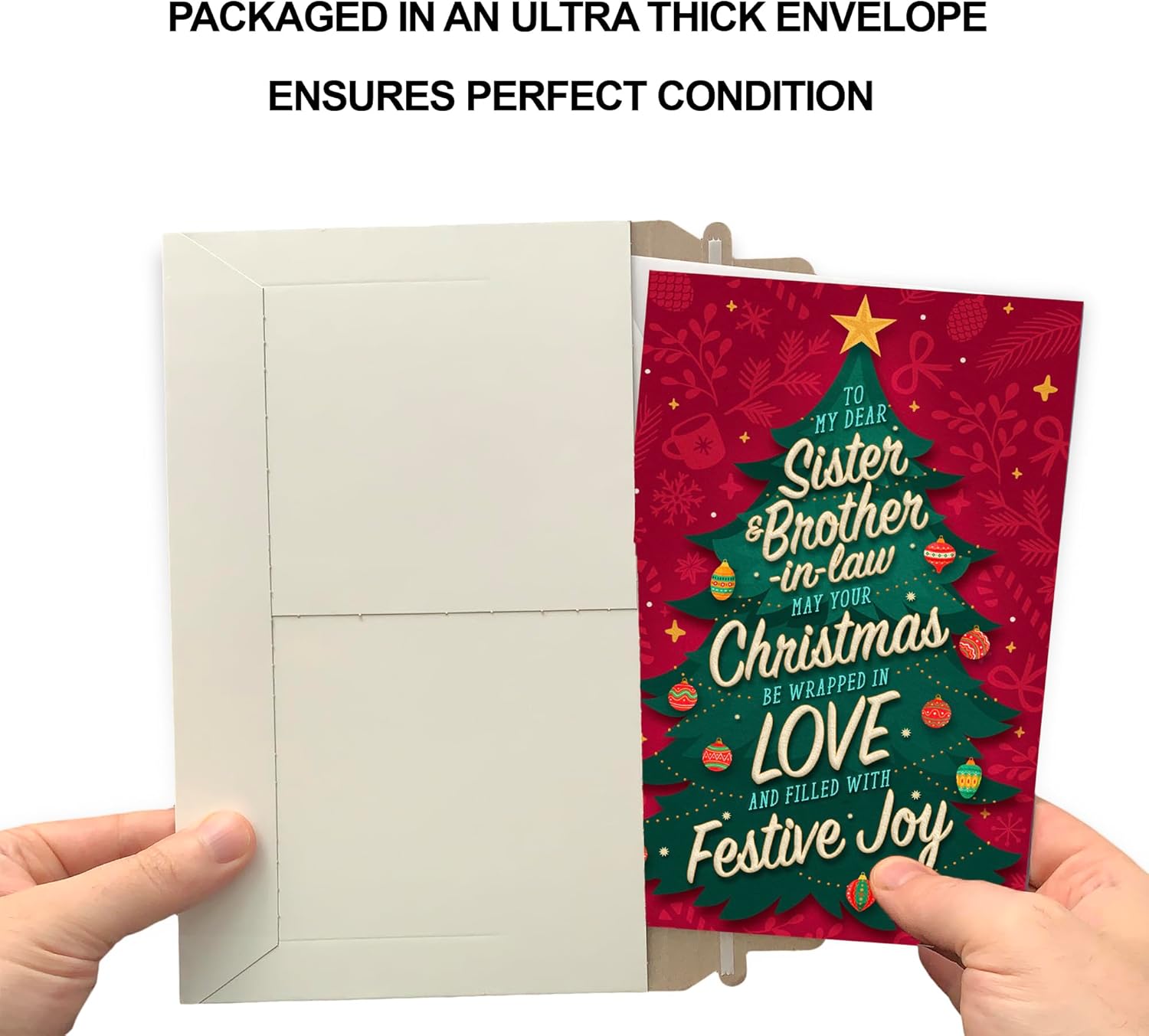 Prime Greetings Christmas Card for Sister and Brother-in-Law - Eco-Friendly, Thick Card Stock, 5in x 7.75in
