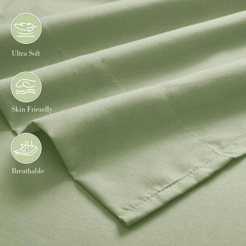 Aormenzy Extra Deep Pocket Cal King Sheets - 4 Piece Silver Grey Bed Sheet Set - Fits Mattress 18-24 Inches Deep - Ultra-Soft Microfiber Extra Deep Sheet Sets for Women, Men, Kids & Teens