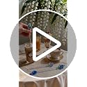 Homestia 2 Pack Glass Lily of the Valley Stirring Spoons, 7.1" Floral Cocktail & Tea Swizzle Sticks