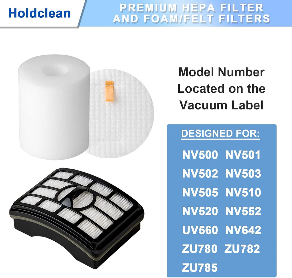 Shark NV500 Vacuum Filter Replacement - 2 HEPA & 4 Foam Filters for Rotator Pro Lift-Away NV501-NV552