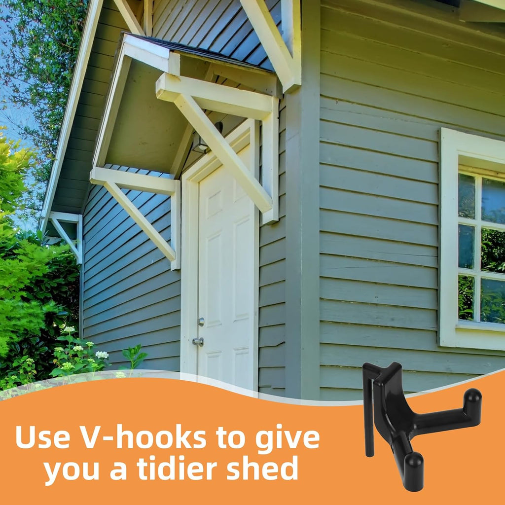 Rubbermaid FastTrack Shed Hooks - 6-Piece Multi-Purpose Organizer for Garage Tools & Sports Equipment