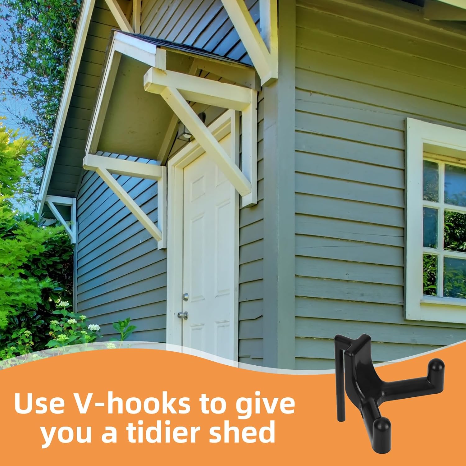Rubbermaid FastTrack Shed Hooks - 6-Piece Multi-Purpose Organizer for Garage Tools & Sports Equipment