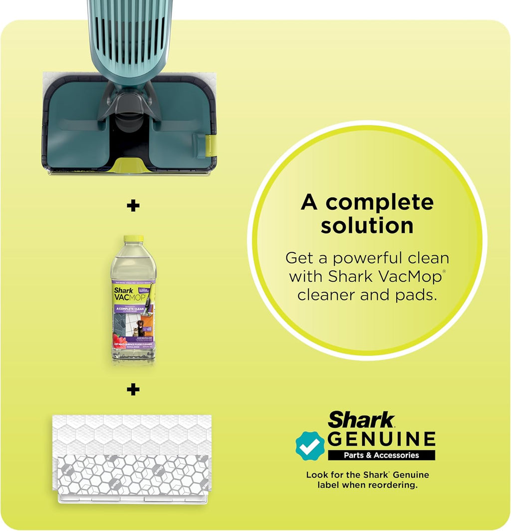 Shark VACMOP Reveal Cordless Hard Floor Cleaner - Powerful Suction & Illumination Light | Includes 4 Pads & 12oz Pet Solution