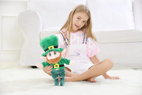 illuOKey Leprechaun Plush Doll - 16-Inch Toy for Kids | Perfect St. Patrick's Day Decoration