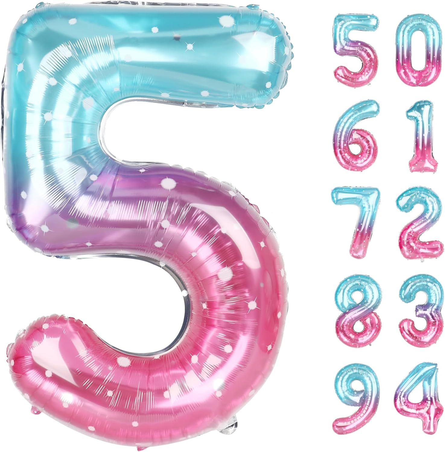 Starry Sky | 40-Inch Number 5 Balloon - Perfect for 5th Birthday Party Decorations