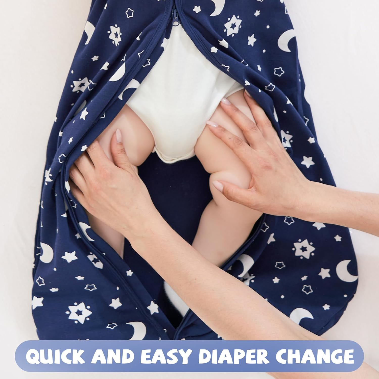 Yoofoss Baby Sleep Sack - 100% Organic Cotton Wearable Blanket for 0-6 Months | 2-Way Zipper, Lightweight TOG 0.5