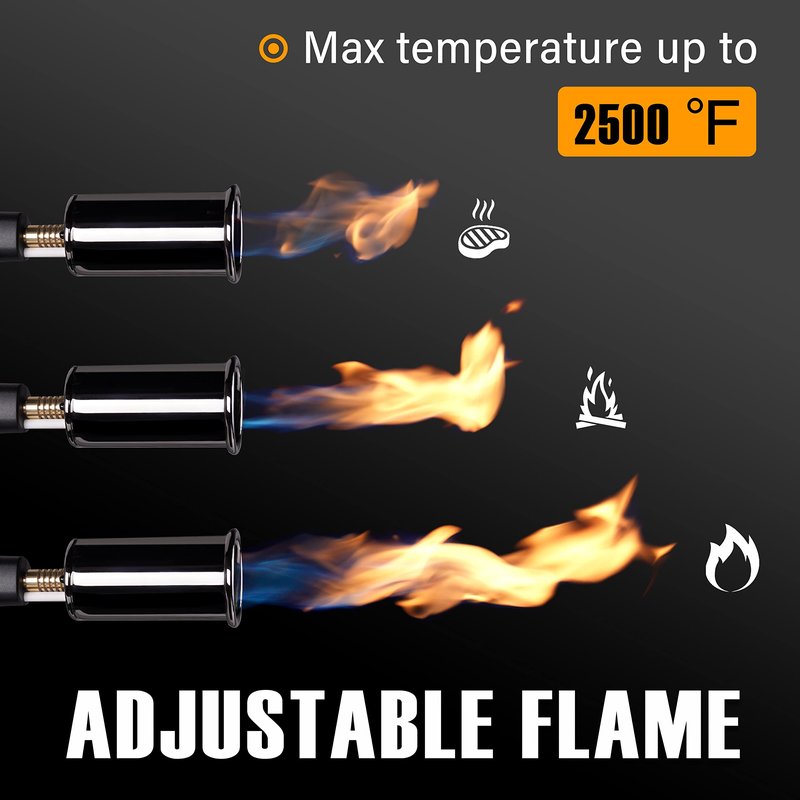 RAVS POWERFUL Propane Torch Gun, Searing Torch for Sous Vide, Steak, BBQ Grill Gun Kitchen Blow Torch, Handheld BBQ Torch, Campfire Charcoal Starter -Gas Tank Not Included