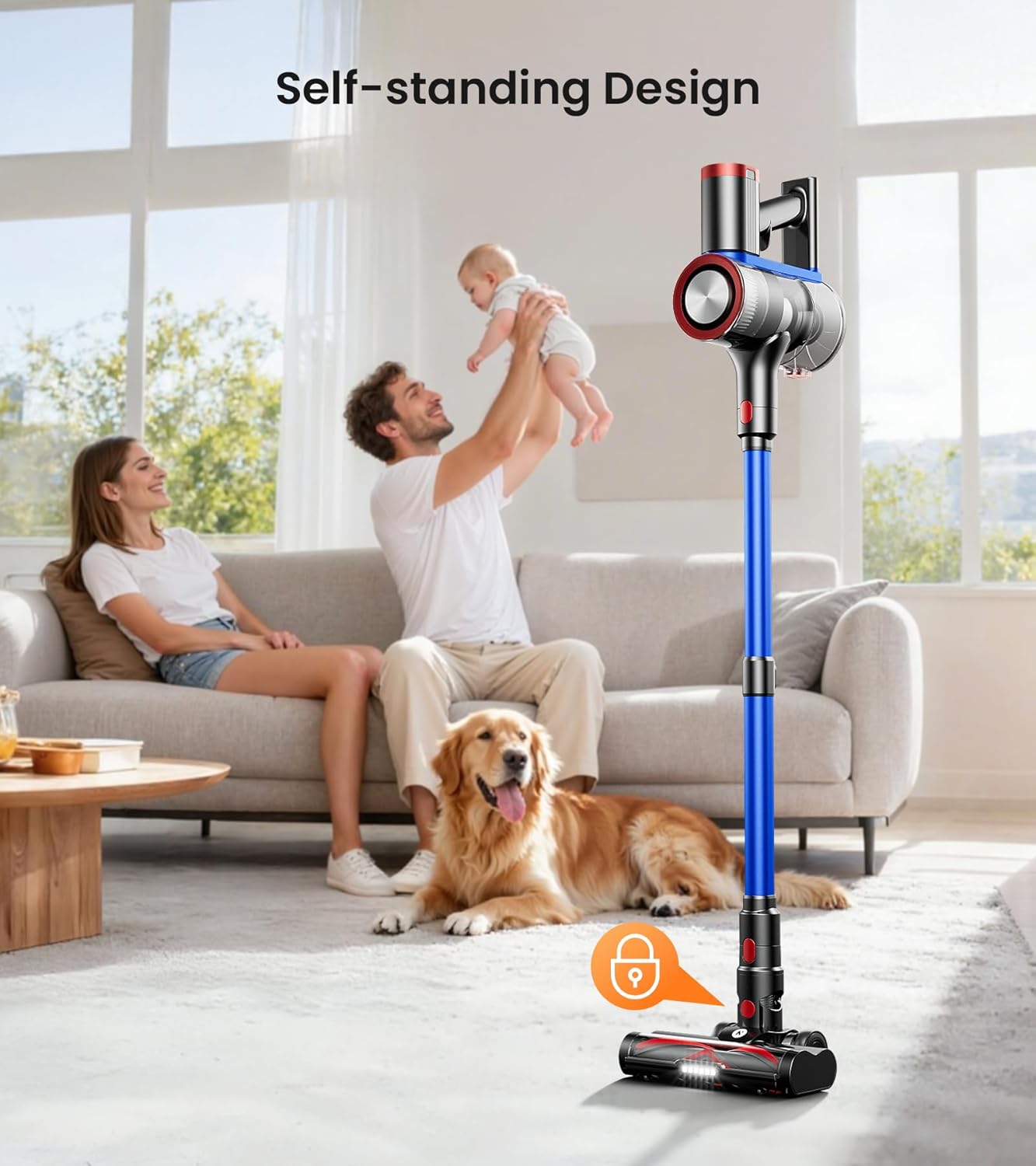 NADALY Cordless Vacuum Cleaner - 550W 45Kpa Suction | 65-Minute Runtime, LED Display, 8-in-1 for Home & Pet Hair