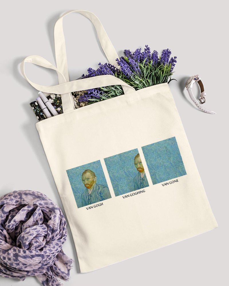 AUSVKAI Canvas Tote Bag Aesthetic for Women, Cute Funny Puzzle Reusable Cotton Bags for Shopping Beach Gifts