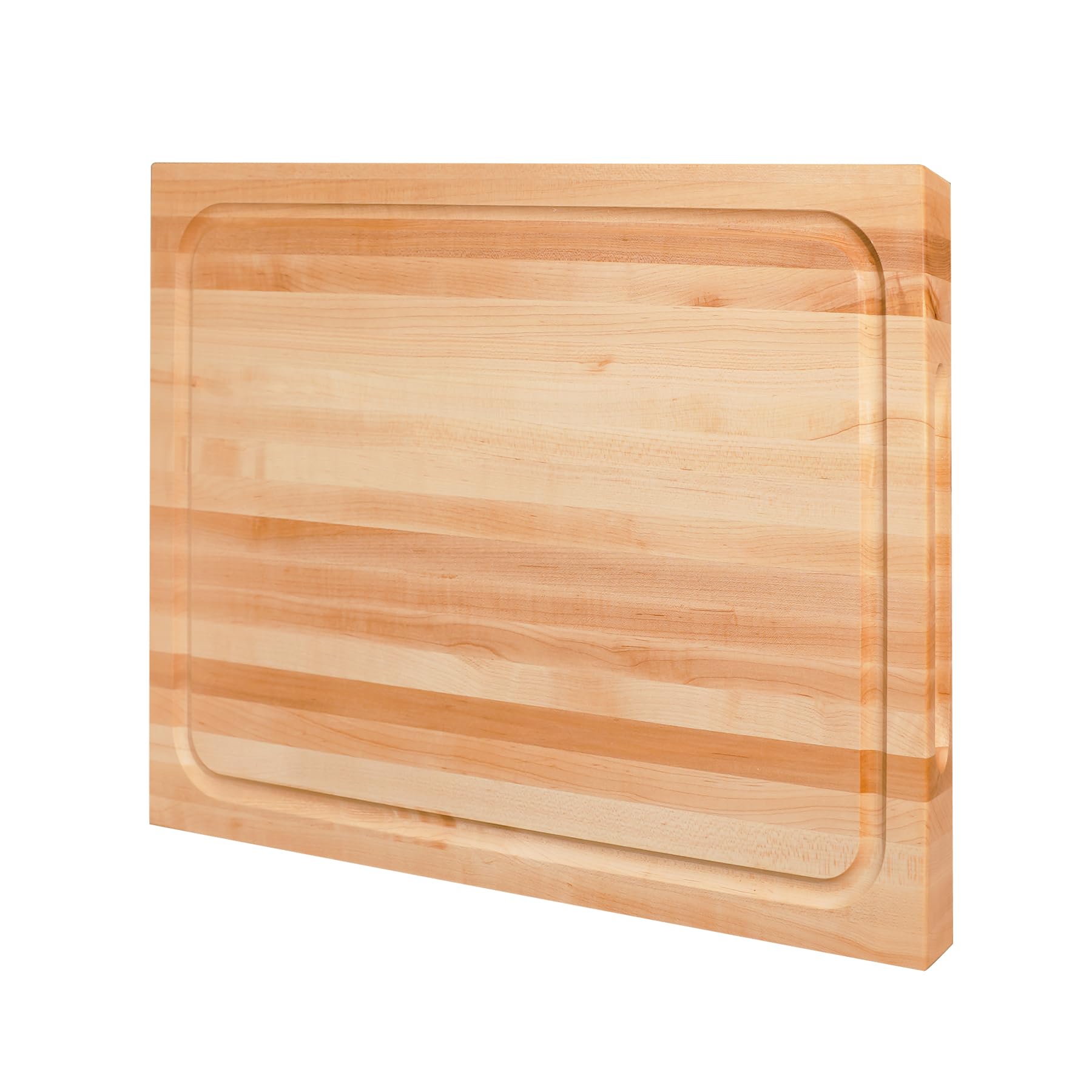CONSDAN Hard Maple Wood Cutting Board for Kitchen, USA Grown Hardwood, 16 x 12, with Invisible Inner Handle, Prefinished with Food-Grade Oil, Suitable for Kitchen Edge Grain, 1" Thick