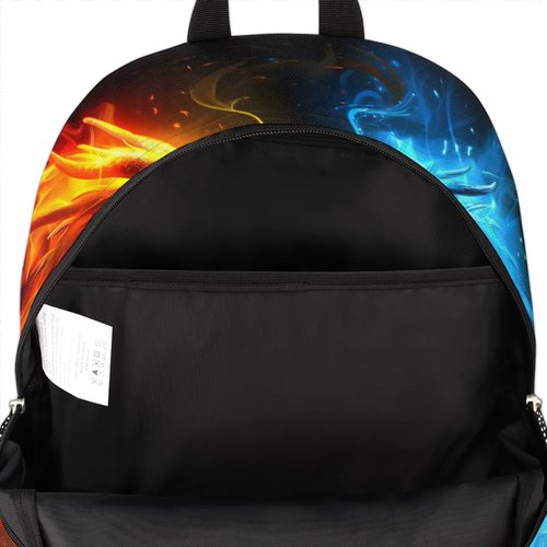 PATTERNFUL Kids School Backpack for Boys Girls - Lightweight Waterproof Bookbag School Bag Outdoor for Students College Travel Daypack with Chest Strap 16.7 Inch, Fire Ice Dragon