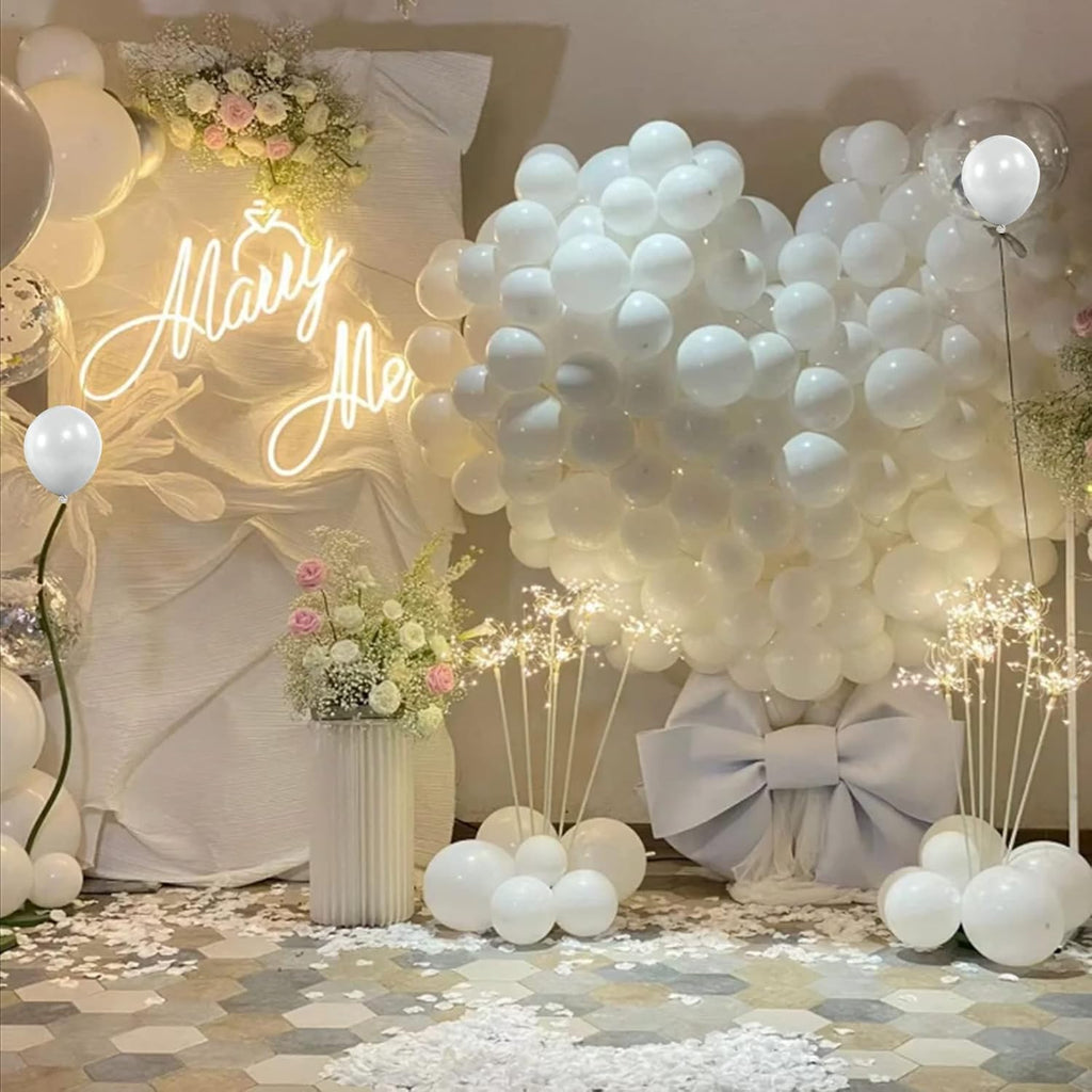 White Balloons - 110 Pcs Mini 5-Inch Latex Balloons for Weddings, Birthdays & Baby Showers
