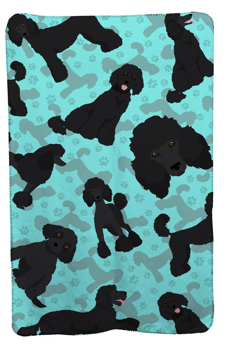 Caroline's Treasures MLM1022TBLT Black Standard Poodle Soft Travel Blanket with Bag Airplane Blanket, Indoor Outdoor Camping Blanket for Traveling, Picnics, Beach Trips, Concerts