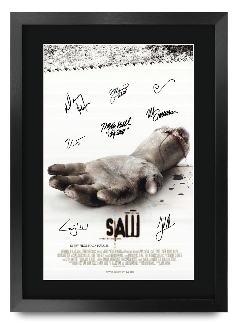 HWC Trading Saw 1 16 x 12 inch Gifts Printed Poster Signed Autograph Picture for Movie Memorabilia Fans - 16" x 12" Framed