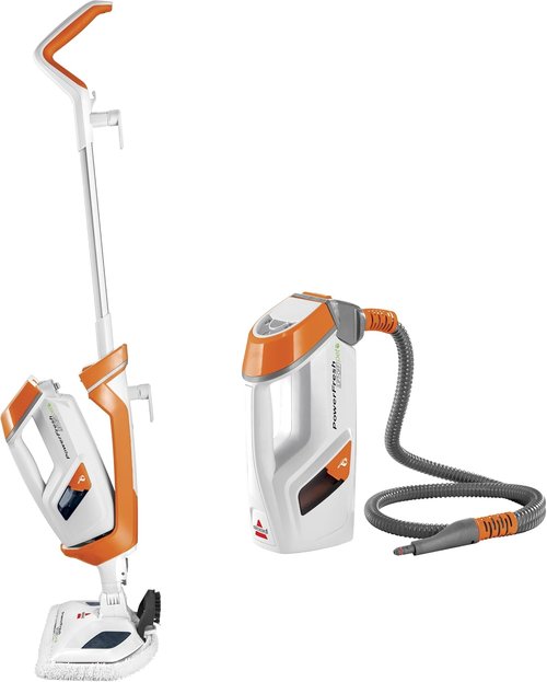 Bissell PowerFresh Lift-Off Pet Steam Mop - Versatile Hard Floor Cleaner for Tile & Wood | Model 1544A, Orange