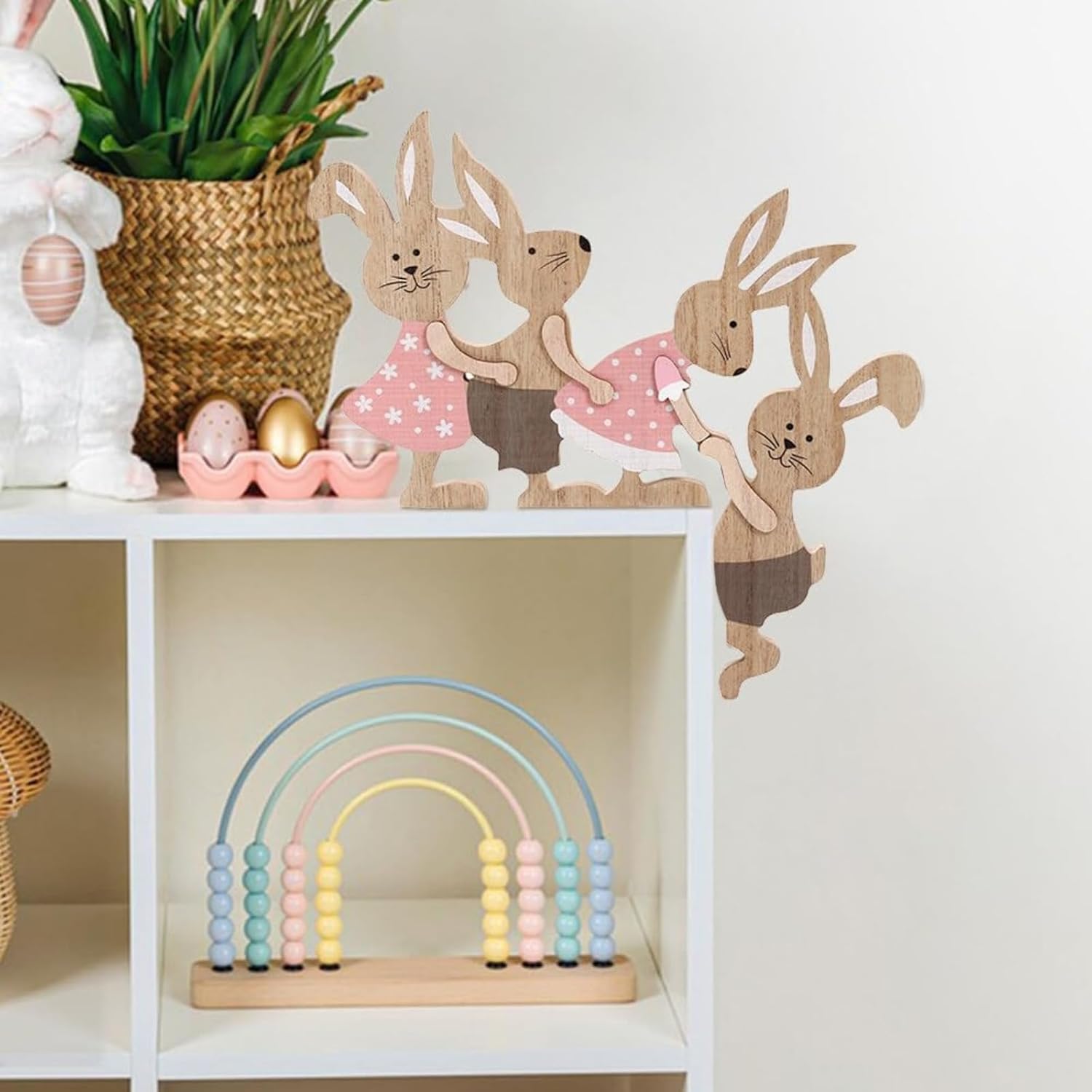 Party Wreath Rabbit Decoration - Easter Painted Rabbit Ornament for Home Decor | Perfect for Parties & Gatherings