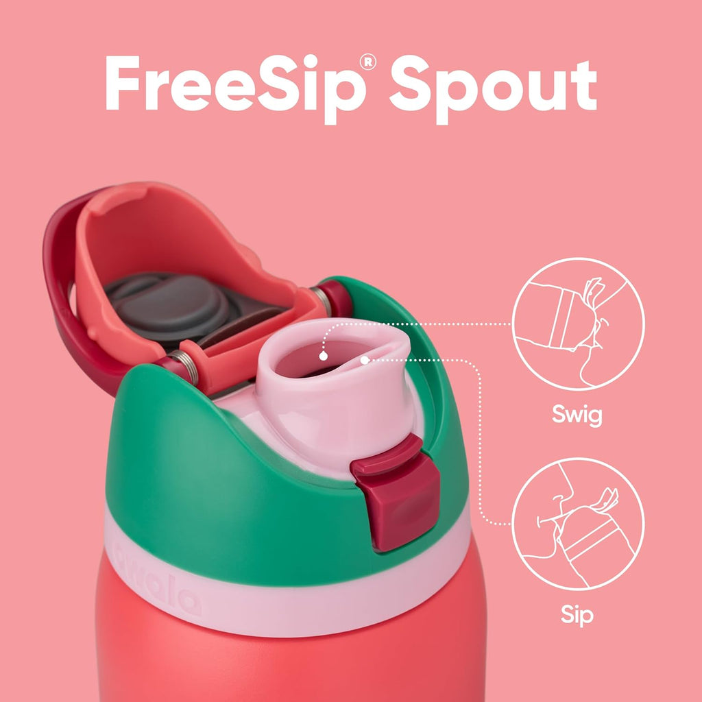 Owala FreeSip 32 oz Insulated Stainless Steel Water Bottle - BPA-Free, With Straw, Perfect for Sports & Travel | Strawberry Fields
