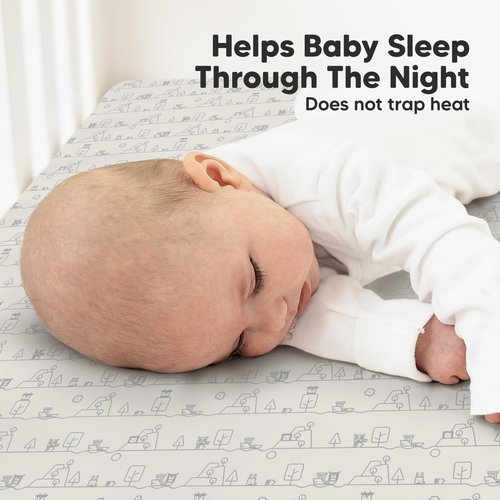 KeaBabies 2-Pack Organic Crib Sheets for Boys, Girls - 52x28 Fitted Crib Mattress Sheet Neutral, Breathable Jersey Cotton Cover for Baby Bed, Toddler Mattress, Soft & Cute Prints (KeaPixel)