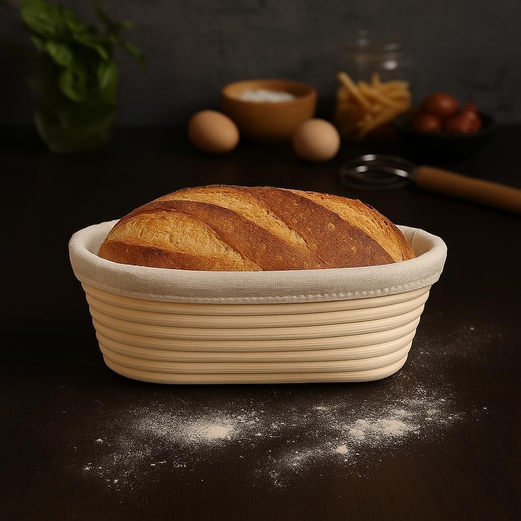 Saint Germain Bakery Premium Round Bread Banneton Basket - Ideal Brotform Proofing Basket for Beautiful Bread (10 Inch)