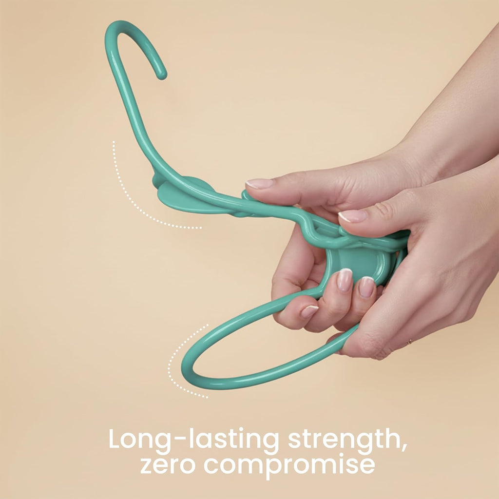 Utopia Home Plastic Hangers - Space-Saving Clothes Hangers with Built-In Strap Hooks | 50 Pack in Aqua