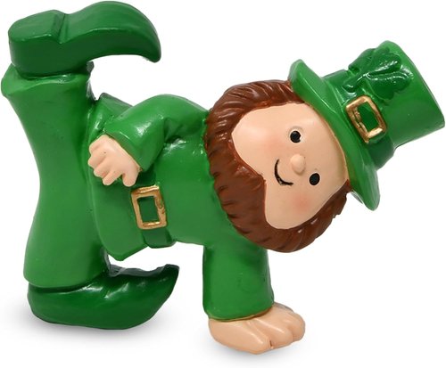 Gift Boutique St. Patrick's Leprechaun Figurines - Set of 3 Mini Irish Resin Decorations for Home & Garden