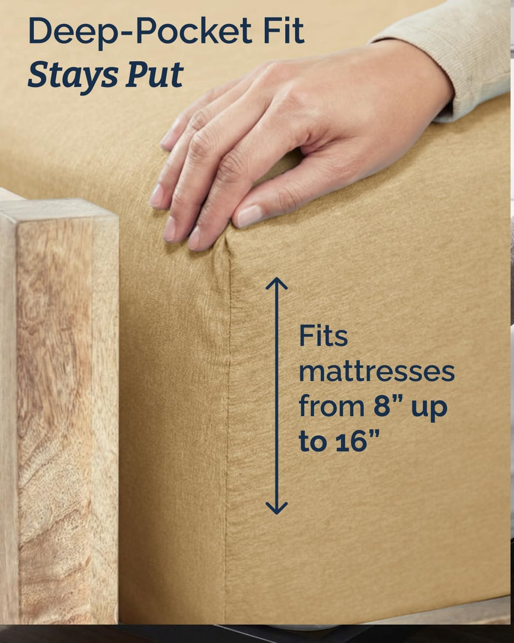 Skiennix Twin XL Sheet Set - Comfy Cooling 3-Piece Bedding - Soft, Wrinkle-Free Tan Color with Deep Pockets