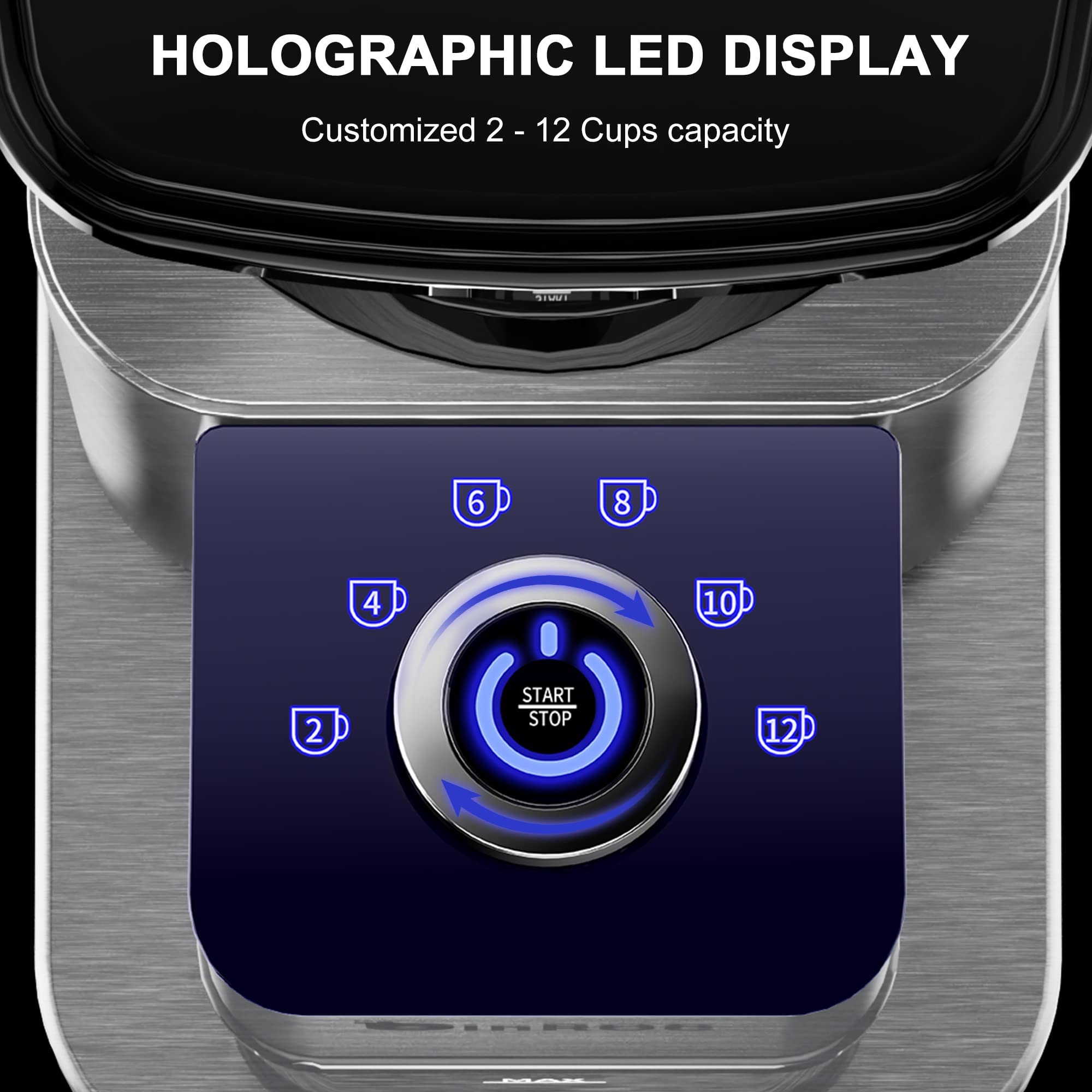 Conical Burr Coffee Grinder, Anti-static Electric Coffee Bean Grinder for Home Use, 48 Adjustable Grind Settings for 2-12 Cups (Black)