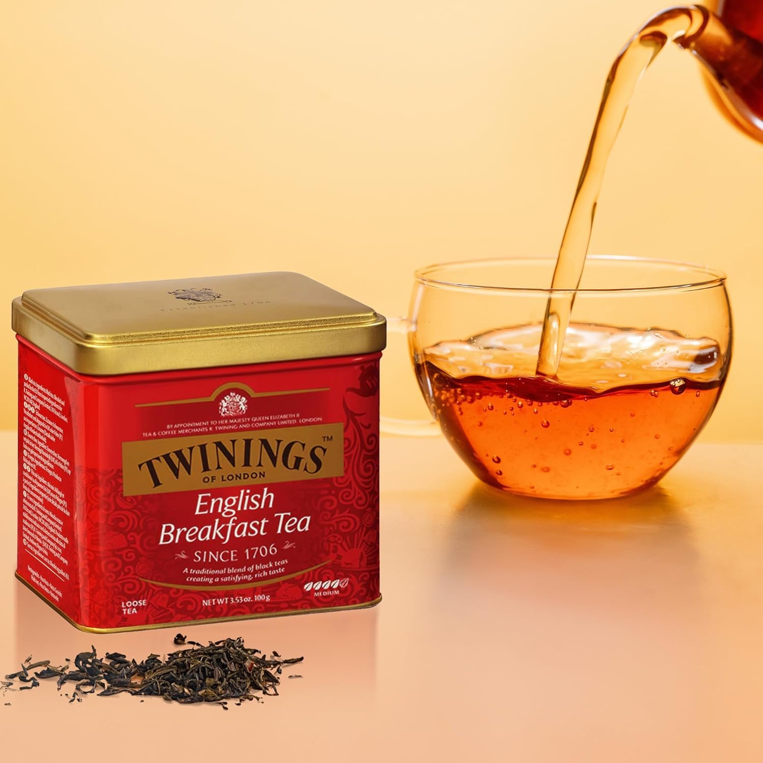 Twinings English Breakfast Loose Tea - Smooth, Robust Black Tea Leaves | 3.53 Ounce Tin