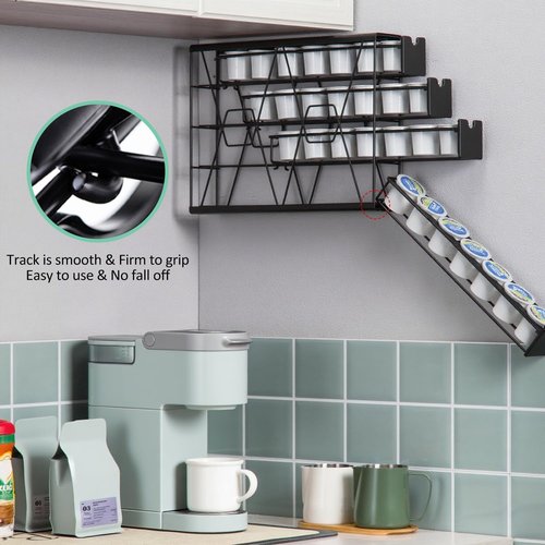 FlagShip K Cup Holder for Keurig Pods Coffee Pod Storage 4 Tier K Cup Drawer Organizer for Counter (28 Pods Capacity)
